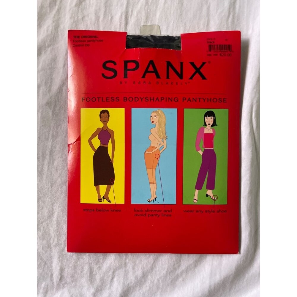 Spanx By Sara Blakely Black Footless Bodyshaping Pantyhose Size A